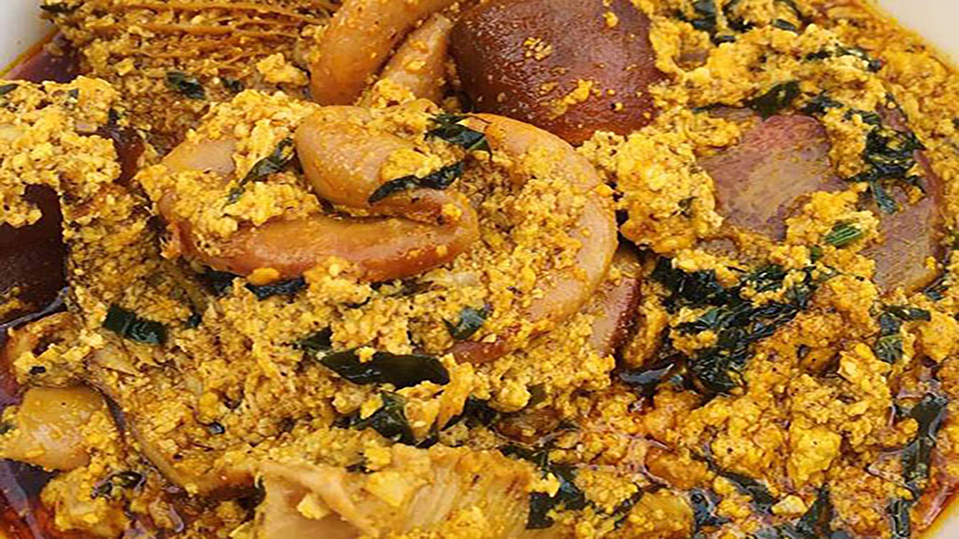 Egusi Soup with Pounded Yam